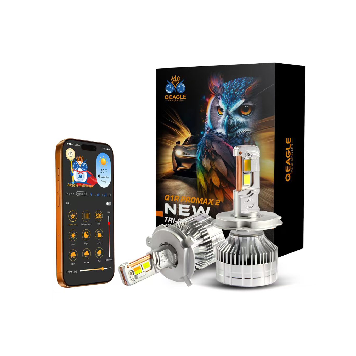 Plug and Play Energy Saving Eco‑Friendly Auto LED Bulb High Wattage CANBUS No Interference APP Control AUTO LED Headlamp