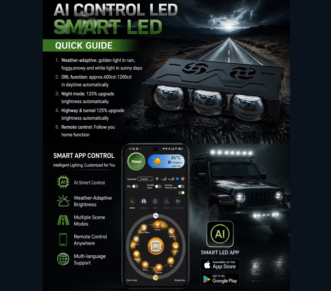AI intelligent vehicle lighting control system.